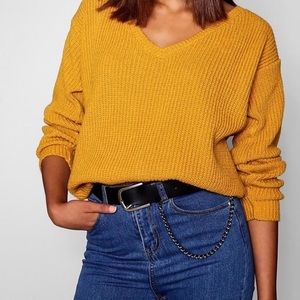 Oversized V Front Sweater